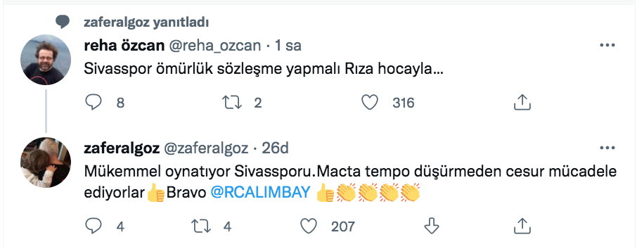 reha ozcan ve zafer algoz den riza calimbay a ovgu